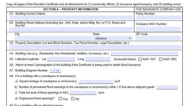 FEMA Elevation Certificate